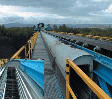 Coal bulk handling with a covered energy chain system®